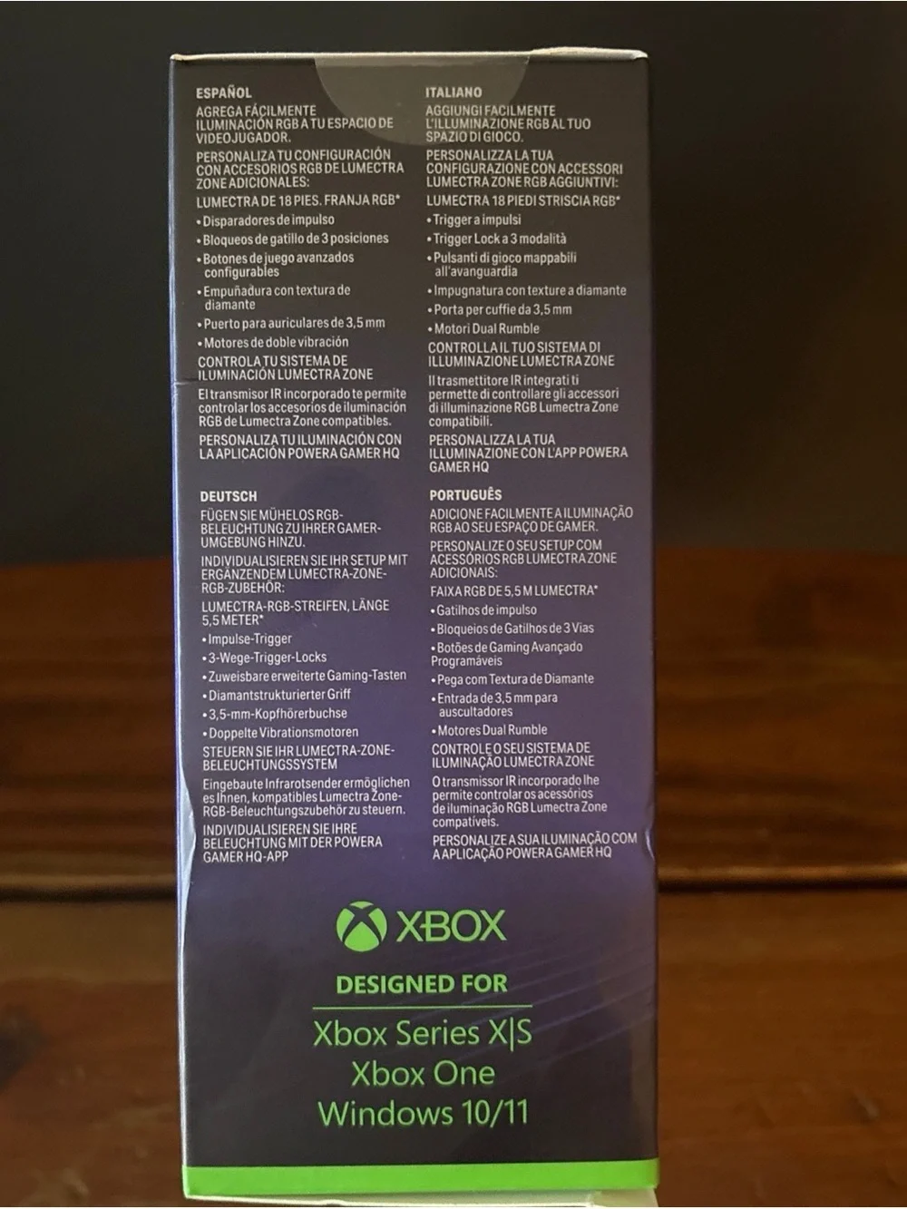 Lumectra Advantage Wired Xbox Controller - Black with RGB Accents